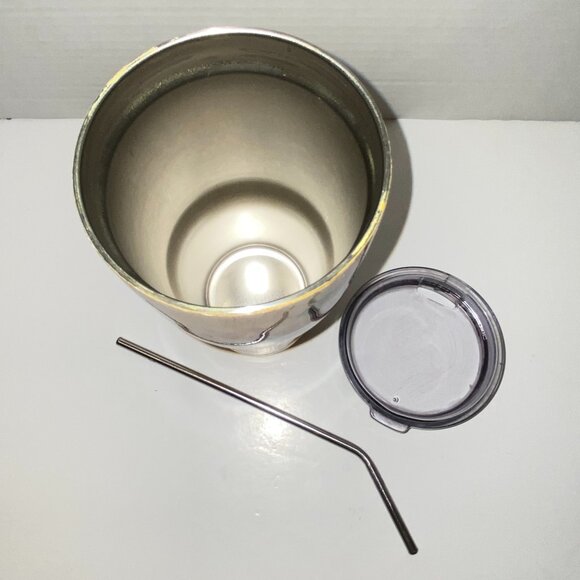 Original Stainless Steel Tumbler Sunflower Glitter Be You Tiful Metal Straw - Picture 7 of 7